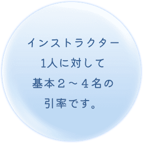 インストラクター1人に対して基本２～４名の引率です。