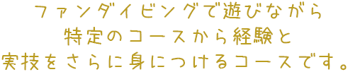 ファンダイビングで遊びながら特定のコースから経験と実技をさらに身につけるコースです。