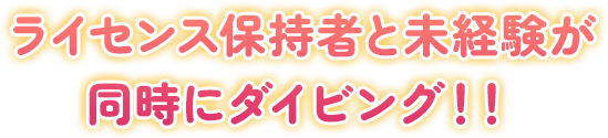 ライセンス保持者と未経験が同時にダイビング！！